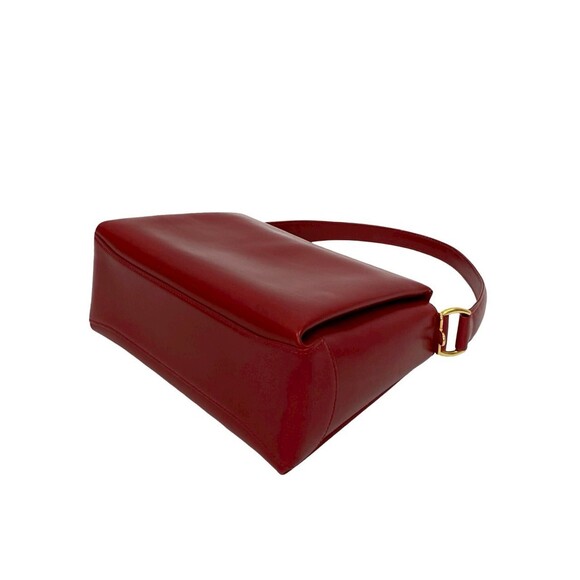 GUCCI Authentic Red Leather Bamboo Shoulder Bag - Picture 8 of 9